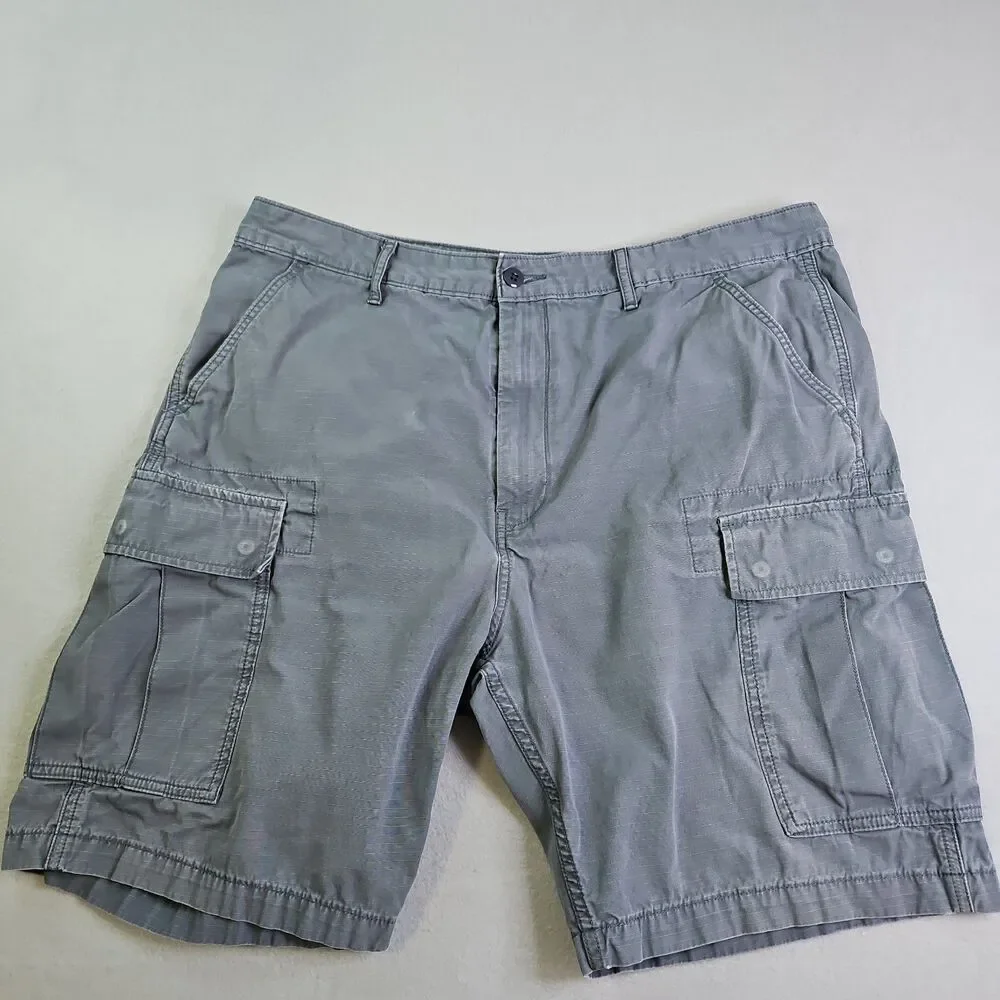 Vintage Y2K Levi Strauss & Co. Cargo Shorts Size 38 Gray Snap Button Pockets